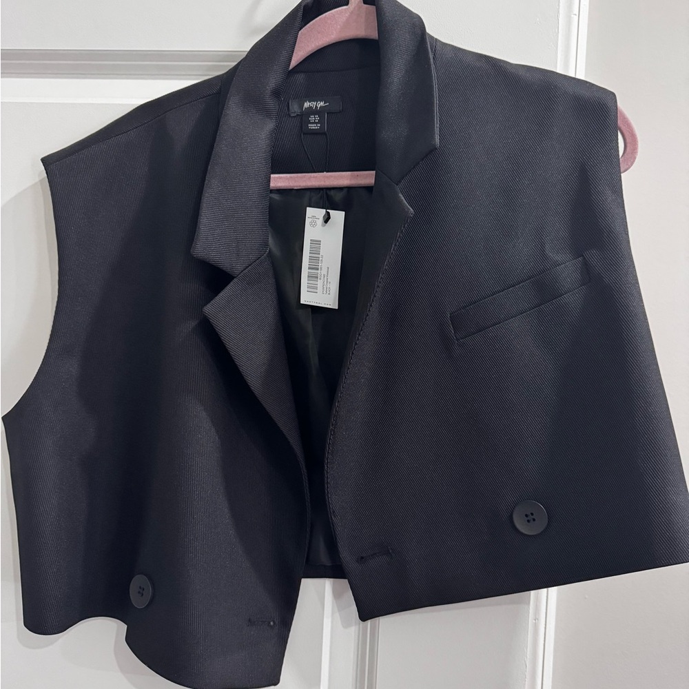 Nasty Gal Black Textured Blazer